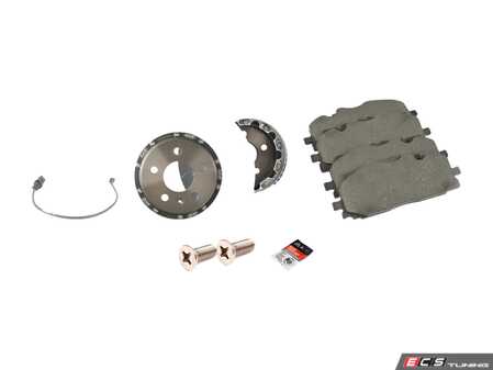 ES#4475784 - 034-301-1008KT - Performance Front Brake Service Kit (350x34) - Featuring 034 Motorsport 2-piece rotors and ECS EP24 Enthusiast Performance pads - Assembled By ECS - Audi
