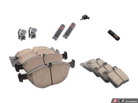 ES#2771390 - 0034202120KT3 - Front & Rear Brake Pad Kit - Featuring Akebono Euro pads and PEX sensors - Assembled By ECS - Mercedes Benz
