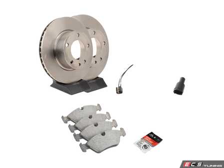 ES#4815705 - 34111161717KT - Front Brake Service Kit - Includes front rotors, pads, wear sensor, and associated hardware. - Assembled By ECS - BMW