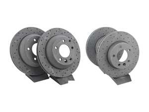 ES#3698624 - htc4837KT - Talon Front & Rear Cross Drilled & Slotted Brake Rotors - Upgrade to a slotted / cross-drilled rotor for improved braking - Hawk - Volkswagen