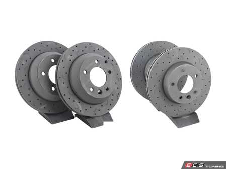 ES#3698624 - htc4837KT - Talon Front & Rear Cross Drilled & Slotted Brake Rotors - Upgrade to a slotted / cross-drilled rotor for improved braking - Hawk - Volkswagen