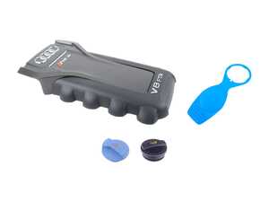 ES#3677953 - 8t0103926bKT - Engine Bay Refresh Kit - Restore your vehicles engine bay with a new engine cover, oil and coolant cap! - Genuine Volkswagen Audi - Audi