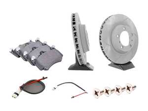 ES#2598352 - 99635140904FPKT - Performance Front Brake Service Kit - Featuring Sebro slotted rotors and Hawk HPS brake pads - Assembled By ECS - Porsche