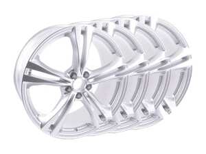 ES#2960347 - 4G0601025BTkt - 20" Double 5-Spoke Wheel Wheels - Set Of Four - 20"x8.5" ET45 5x112 Silver - Genuine Volkswagen Audi - Audi