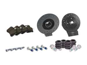 ES#3522024 - 357615601kt3 - Performance Rear Brake Service Kit - Cross-Drilled and Slotted - Featuring ECS V5 rotors and ECS EP24 "Enthusiast Performance" brake pads. - Assembled By ECS - Volkswagen