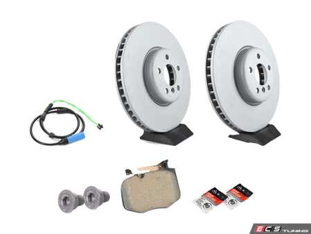 ES#4017074 - 34116880734-1KT - Front Brake Service Kit - Featuring Genuine BMW pads, Zimmerman rotors, and a wear sensor. - Assembled By ECS - BMW