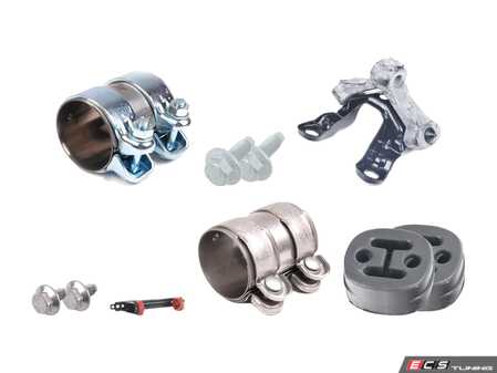 ES#2594042 - 1K0253144APKT3 - Cat-Back Exhaust Installation Kit - Includes all clamps and hardware to install a cat-back system - Assembled By ECS - Audi