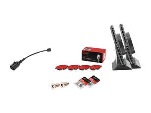 ES#5388376 - 5Q0615301HKT3 - Front Brake Service Kit - (288x25) - Featuring Brembo Rotors, Brembo pads, and wear sensors - Assembled By ECS - Volkswagen