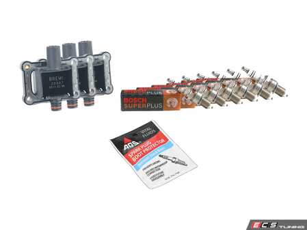 ES#3623862 - 0001587503KT - Ignition Service Kit - Includes three Bremi coil packs and six Beru spark plugs - Assembled By ECS - Mercedes Benz