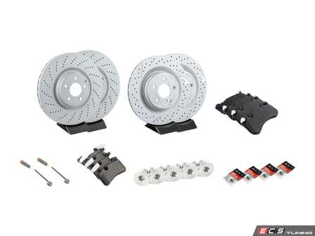 ES#4643364 - 0004212012070KT2 - Front & Rear Brake Service Kit - Featuring Zimmerman rotors and TRW Ceramic pads - Assembled By ECS - Mercedes Benz