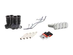 ES#2966551 - 1K0615123EKT2 - Front Pad And Rotor Installation Kit - Services Both Sides - Guide pins with bushings, carrier bolts, rattle clips & brake quiet - Genuine Volkswagen Audi - Volkswagen