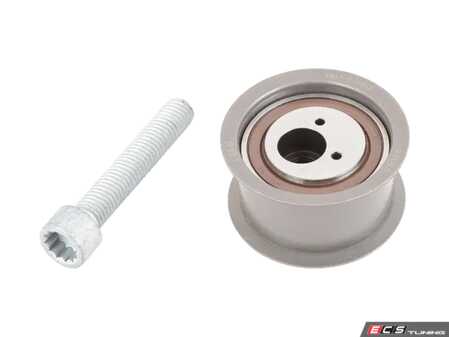 ES#3145872 - 077109244EKT - Timing Belt Roller Kit - Larger roller that attaches to the engine block - Includes hardware - Assembled By ECS - Audi Volkswagen