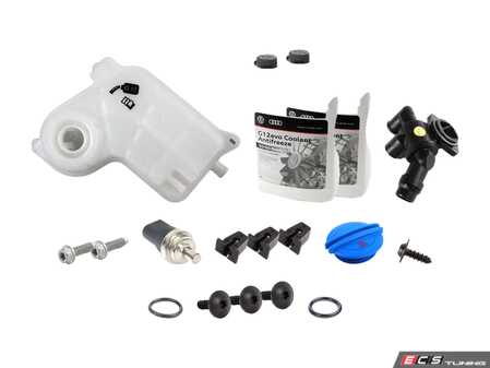 ES#3648512 - 06D121111GKT5 - Cooling System Refresh Kit - Level 2 - Replace your thermostat, temp sensor, and expansion tank after performing a proper coolant system flush! - Assembled By ECS - Audi
