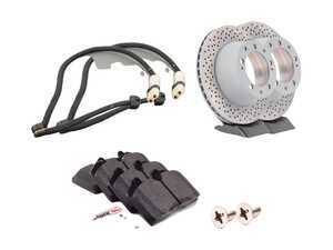 ES#2594797 - 96535104101RPKT - Performance Rear Brake Service Kit - Featuring Genuine Porsche rotors and Hawk HPS brake pads - Assembled By ECS - Porsche