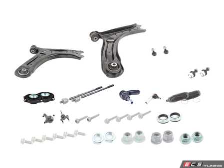 ES#2992225 - 1K01991SKT - Front Suspension Refresh Kit - Stage 3 - Includes inner and outer tie rods, strut mounts, strut bearings, ball joints, sway bar links, front control arms, and related hardware - Assembled By ECS - Volkswagen