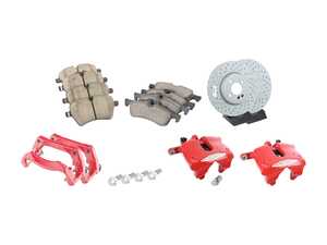ES#3154081 - 34110446010KT - JCW Sport Brake Kit Retrofit - Priced As Kit - Upgrade your brake system to JCW brakes : Perforated / slotted front rotors - Assembled By ECS - MINI