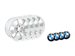 ES#2777634 - 36116775596KT - 17" Spider Spoke Style 158 Wheels - Square Set Of Four - 17x8 ET34 CB 72.6mm also includes center caps - Genuine BMW - BMW