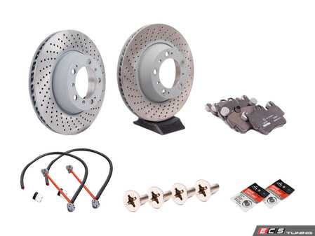 ES#2598353 - 99635240502ROKT - Rear Brake Service Kit - Featuring Sebro rotors and Textar brake pads - Assembled By ECS - Porsche