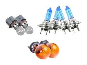 ES#2607933 - N10776302KT - Halogen Headlight Bulb Refresh Kit - Includes every bulb for both headlights, featuring Ziza Platinum White high/low beam bulbs - Assembled By ECS - Audi