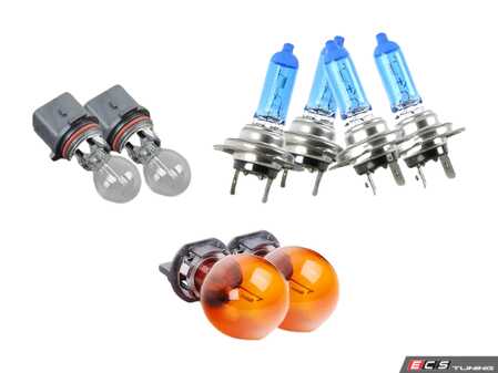ES#2607933 - N10776302KT - Halogen Headlight Bulb Refresh Kit - Includes every bulb for both headlights, featuring Ziza Platinum White high/low beam bulbs - Assembled By ECS - Audi