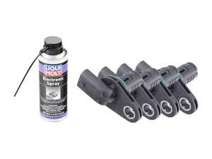 ES#4813378 - 2769051000KT - Camshaft Position Sensor Wiring Harness Protection Repair Kit - Four (4) Camshaft position sensors for M276 non-turbo, M278, M152, and M157 engine applications, camshaft sensors commonly leak oil onto the wiring harness. Includes replacement sensors and electronics spray for cleaning oil residue from harness. - Genuine Mercedes Benz - Mercedes Benz