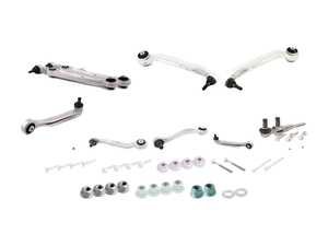 ES#2598823 - 4F0498811AKT - Complete Front Control Arm Kit W/ Tie Rod Ends - Includes new control arms and tie rod ends with hardware - Lemforder - Audi