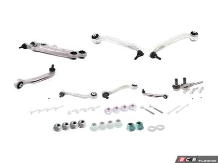 ES#2598823 - 4F0498811AKT - Complete Front Control Arm Kit W/ Tie Rod Ends - Includes new control arms and tie rod ends with hardware - Lemforder - Audi