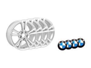 ES#2777630 - 36116796212KT - 18" Double Spoke Style 385 Wheel - square Set Of Four - 18x7.5 ET45 CB 72.6mm also includes center caps - Genuine BMW - BMW