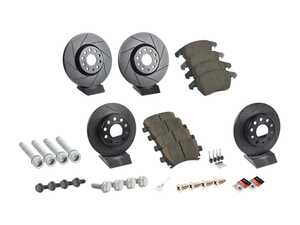 ES#3536738 - 025997ECS0250KT - Performance Front & Rear Brake Service Kit (312x25/260x12) - Featuring ECS V5 slotted rotors and ECS EP24 Enthusiast Performance pads - Assembled By ECS - Volkswagen