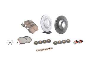 ES#4651565 - 99635240502KT5 - Rear Brake Service Kit - Featuring Zimmerman rotors, and Akebono Euro Ceramic pads - Assembled By ECS - Porsche