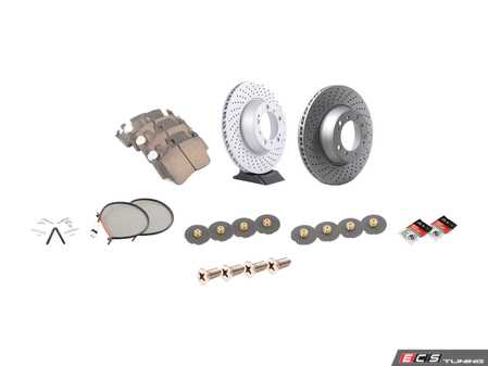 ES#4651565 - 99635240502KT5 - Rear Brake Service Kit - Featuring Zimmerman rotors, and Akebono Euro Ceramic pads - Assembled By ECS - Porsche