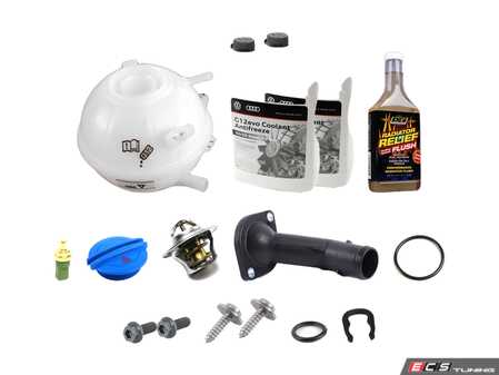 ES#2680928 - 1J0121407FKT3 - Cooling System Refresh Kit - Level 2 - Replace your thermostat, temp sensors, and expansion tank after performing a proper coolant system flush! - Genuine Volkswagen Audi - Audi