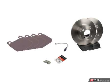 ES#4815609 - 34111163128KT2 - Front Brake Service Kit - Includes front rotors, pads, wear sensors, and associated hardware. - Assembled By ECS - BMW