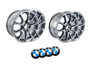 ES#3418903 - 36116874819KT - 18" V Spoke Style 398 Wheels - Staggered Set Of Four - Orbit Gray - 18x8 ET34 72.6mm CB / 18x8.5 ET47 72.6mm CB - Genuine BMW - BMW