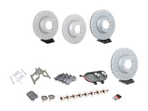 ES#4687904 - 997351405012KT - Front & Rear Brake Service Kit - Featuring Zimmerman rotors, with front TRW pads, and rear Textar pads - Assembled By ECS - Porsche