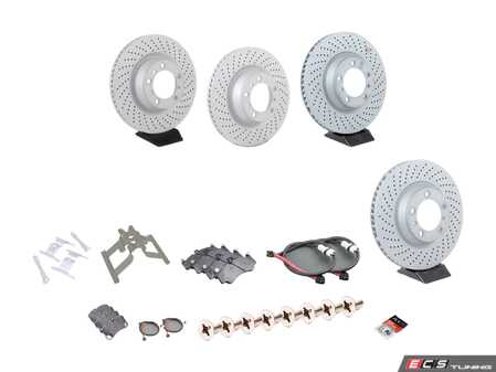 ES#4687904 - 997351405012KT - Front & Rear Brake Service Kit - Featuring Zimmerman rotors, with front TRW pads, and rear Textar pads - Assembled By ECS - Porsche