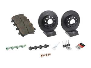 ES#3536861 - 025997ECS0362KT - Performance Rear Brake Service Kit (260x12) - Includes ECS V5 slotted rotors and ECS EP24 Enthusiast Performance pads - Assembled By ECS - Volkswagen