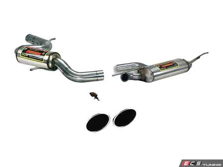 ES#3131407 - 765203KT1 - 2.75" Cat-back System - Resonated - Featuring stainless steel construction and dual, 80mm polished tips - Supersprint - Volkswagen