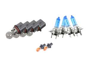 ES#2607930 - N10737301KT2 - Halogen Headlight Bulb Refresh Kit - Includes every bulb for both headlights, featuring Ziza Platinum White high/low beam bulbs - Assembled By ECS - Audi