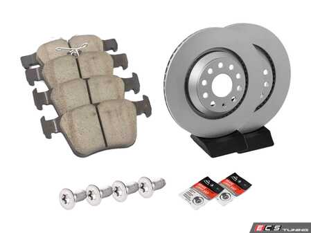 ES#4780895 - 5Q0615601EAKT - Rear Brake Service Kit  - Restore the stopping power in your vehicle! Featuring ECS V5 rotors and ECS DD23 ceramic pads. - Assembled By ECS - Audi