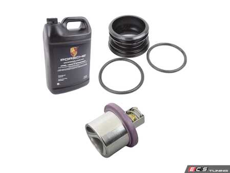 ES#4674477 - 94810612501KT - Porsche Engine Coolant Thermostat Kit - Featuring Behr Thermostat, Genuine Porsche coolant & the thermostat seals - Mahle-Behr - Porsche