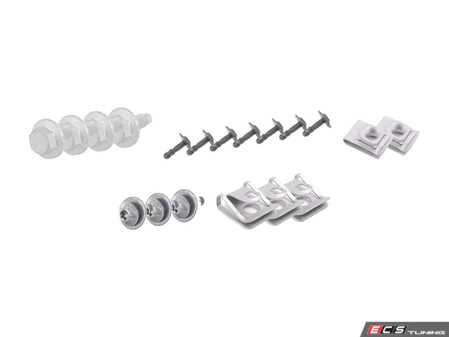 ES#4349770 - 8K0805922AKT - Radiator Splash Guard Installation Hardware Kit - Includes the necessary hardware to secure the radiator splash guard to the front belly pan and wheel spoilers - Assembled By ECS - Audi