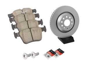 ES#2975827 - 1K0615301ADDKT2 - Rear Brake Service Kit - Featuring ECS V5 rotors and ECS DD23 ceramic pads. - Assembled By ECS - Audi