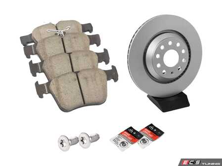 ES#2975827 - 1K0615301ADDKT2 - Rear Brake Service Kit - Featuring ECS V5 rotors and ECS DD23 ceramic pads. - Assembled By ECS - Audi