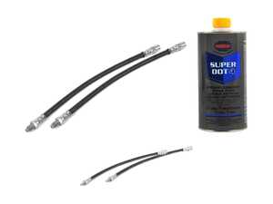 ES#4709053 - 1294280035KT - Mercedes-Benz 201 And 124 Chassis Flexible Brake Hose Replacement Kit - Featuring Front & Rear Corteco Brake Hoses & Pentosin Super DOT4 Brake Fluid! - Corteco - Mercedes Benz