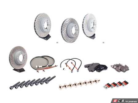 ES#2598629 - 99635140904OEKT2 - Front & Rear Brake Service Kit - Featuring Sebro rotors and Textar brake pads - Assembled By ECS - Porsche