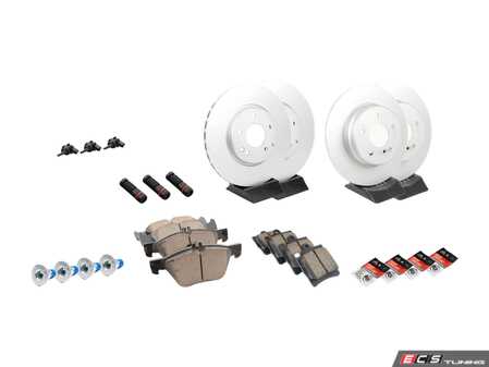 ES#2770020 - 210421251264KT4 - Front & Rear Brake Service Kit - Featuring ATE Rotors And Akebono-Euro Ceramic Pads - Assembled By ECS - Mercedes Benz