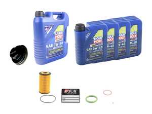 ES#4642988 - 996107225531KT2 - Liqui Moly Synthoil Oil Service Kit (0w-40) - With ECS Magnetic Drain Plug - Includes Hengst filter and Liqui Moly Synthoil Energy A40 Spec oil - Assembled By ECS - Porsche