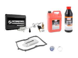 ES#3448783 - 09G398429LMKT -  6-Speed automatic transmission service kit - With Service Tool - Includes Liqui-Moly trans fluid, filter, drain plug with new seal, a pan gasket and the Schwaben Service Tool for a complete service. - Assembled By ECS - Audi Volkswagen