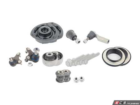 ES#4045570 - 5Q0412249EKT - Front Suspension Refresh Kit - Stage 1 - Featuring ECS upgraded upper strut mounts! Includes tie rod ends, strut mounts, ball joints, front control arm bushings and rear bushings. - Assembled By ECS - Audi Volkswagen